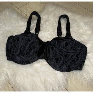 Bali 3562 Satin Tracings Full Figure Minimizer Bra Unlined UW Womens 38D Black